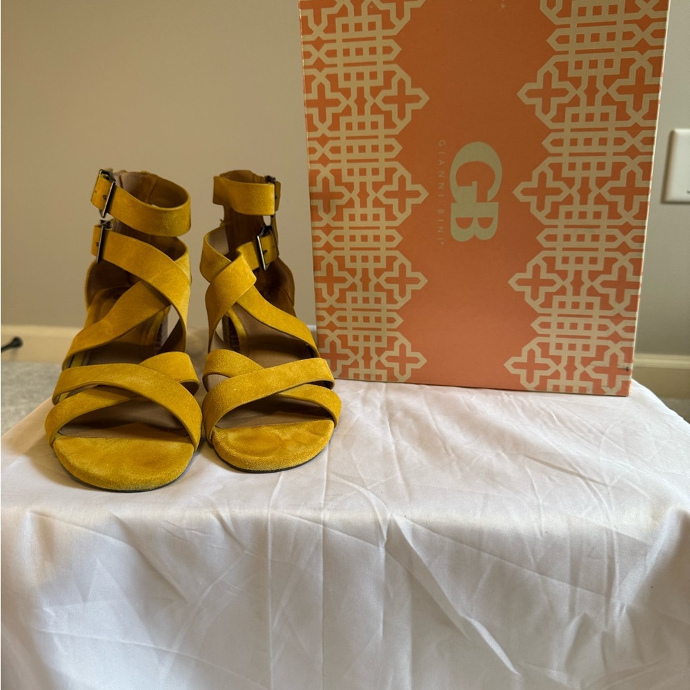 Gianni Bini Yellow Heeled Sandals Strappy Design